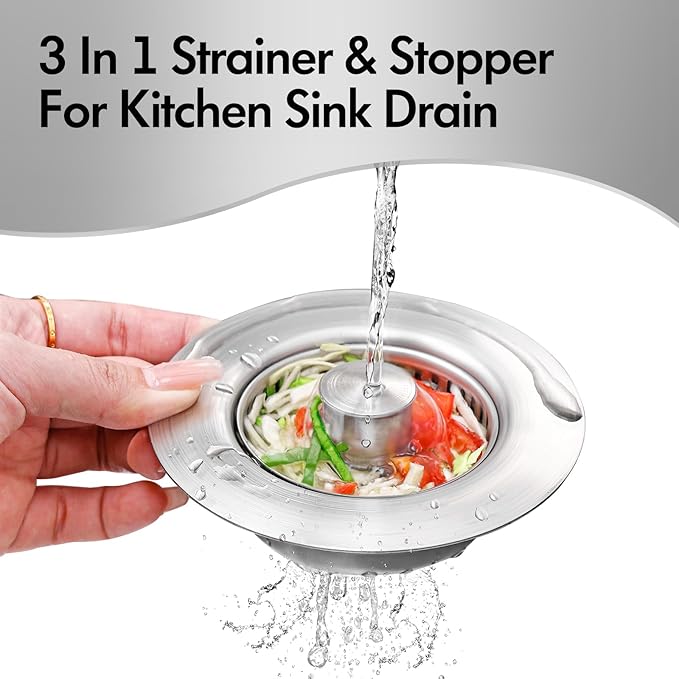 Kitchen Sink Drain Strainer 3 in 1