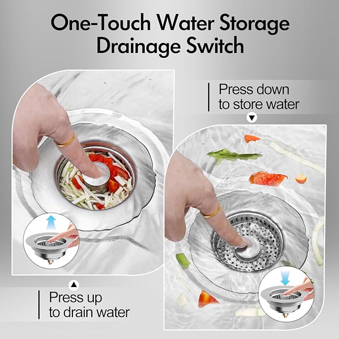 Kitchen Sink Drain Strainer 3 in 1