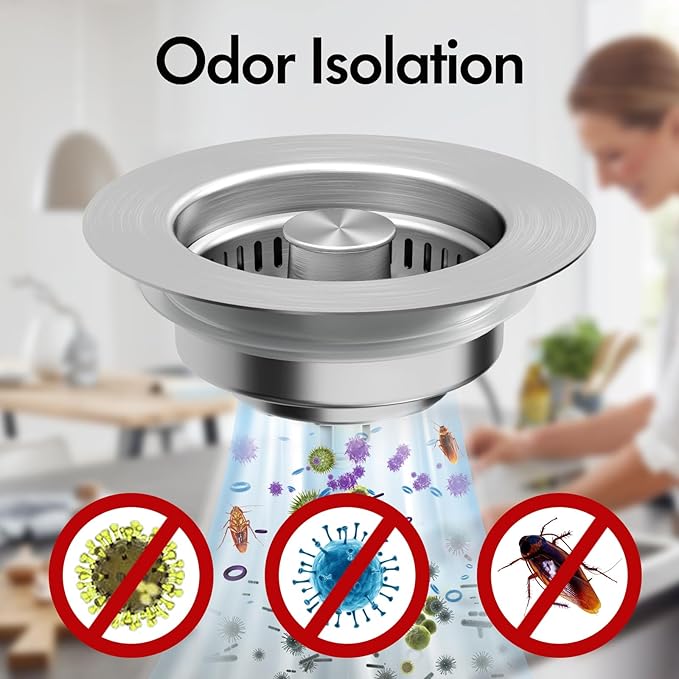 Kitchen Sink Drain Strainer 3 in 1