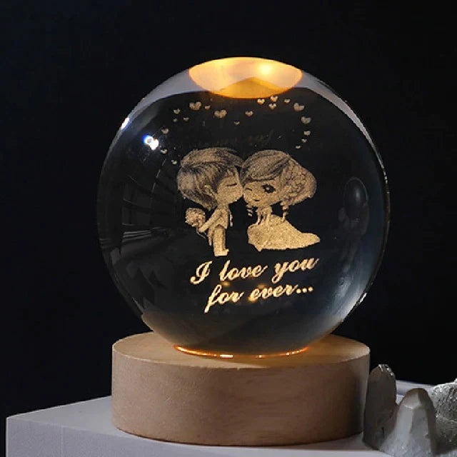 3D Glowing cristal globe